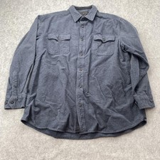 Grizzly Mountain Shirt Mens 2XL Gray Solid Flannel Button Up Long Sleeve Casual