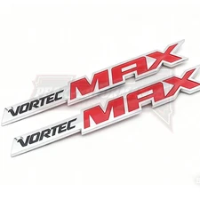 2Pcs Red Vortec Max Fender Emblems Decal Badge Nameplate for Silverado Sierra