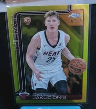 2025-26 Topps Chrome - Kasparas Jakucionis #270 Yellow Refractor /275 (RC) Miami