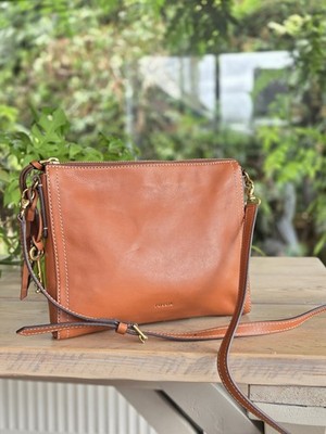 Fossil Umhängetasche hellbraun Leder Saddle Crossbody