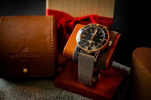 Breitling Superocean Heritage II Black Dial Gold/Ceramic Bezel...