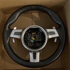 Oem Factory Porsche Sport Design Black Steering Wheel W Paddles