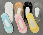 Ladies OS Regular All Lace No Show Ballet Slipper Socks Low Liner