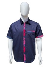 African Button Down Shirt for Men   Cotton Short Sleeve Top - M  5XL