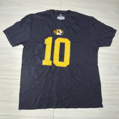 Missouri Tigers T Shirt Mens XL Football Number 10 Black NCAA College