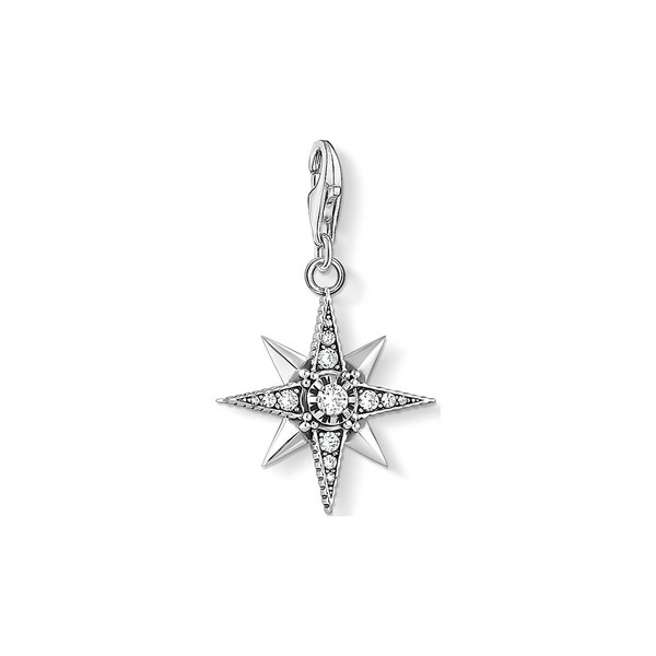 Thomas Sabo Charm AnhäNger Stern 925 Sterlingsilber WeißE Steine 1756-643-14-image