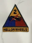 Original WW2 2nd US Army Armored Tank Division “HELL ON WHEELS” Military Patch