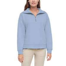 NEW Women's Eddie Bauer 1/4 Zip Pullover Blue Size Large MSRP 70