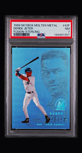 SkyBox 1999 Molten Metal Derek Jeter Fusion Sterling Insert #42F PSA 7