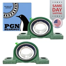 (2) UCP211-32 Solid Base Pillow Block Bearing 2" Bore Self Aligning 2 Bolt