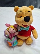 Disney WINNIE THE POOH Easter plush 10" with Easter Basket  Piglet Mattel 1998