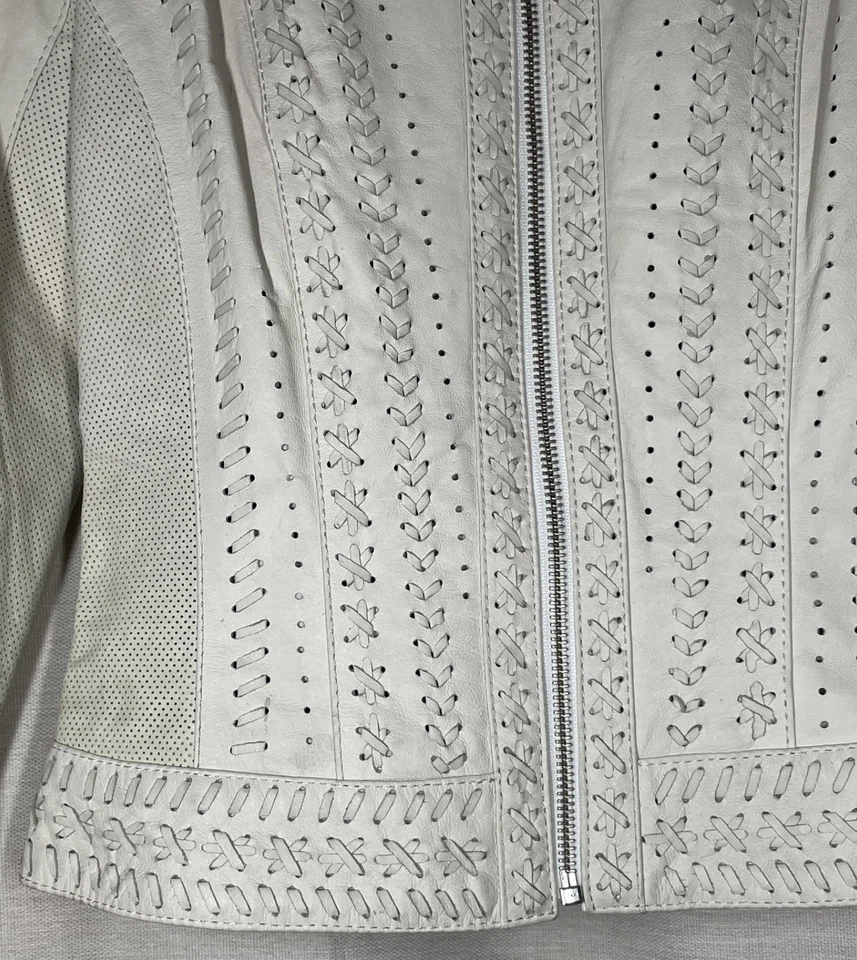 De colección - Chaqueta de Cuero Danier Forrada - Color Crema - Sixe XS - Buen Estado Usada Foto 2 de 4