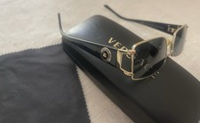 Frames Parts Only Versace Sunglass Frames. Medusa Heads Gold Black And Case Mint