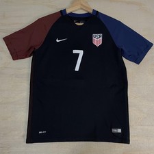 USA Soccer Jersey Youth XL Black Red Blue Nike Dri Fit Wood 7 2016 USMNT