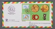 MayfairStamps Bolivia 1980 Moscow Olympics Souvenir Sheet Cover aaw_86647