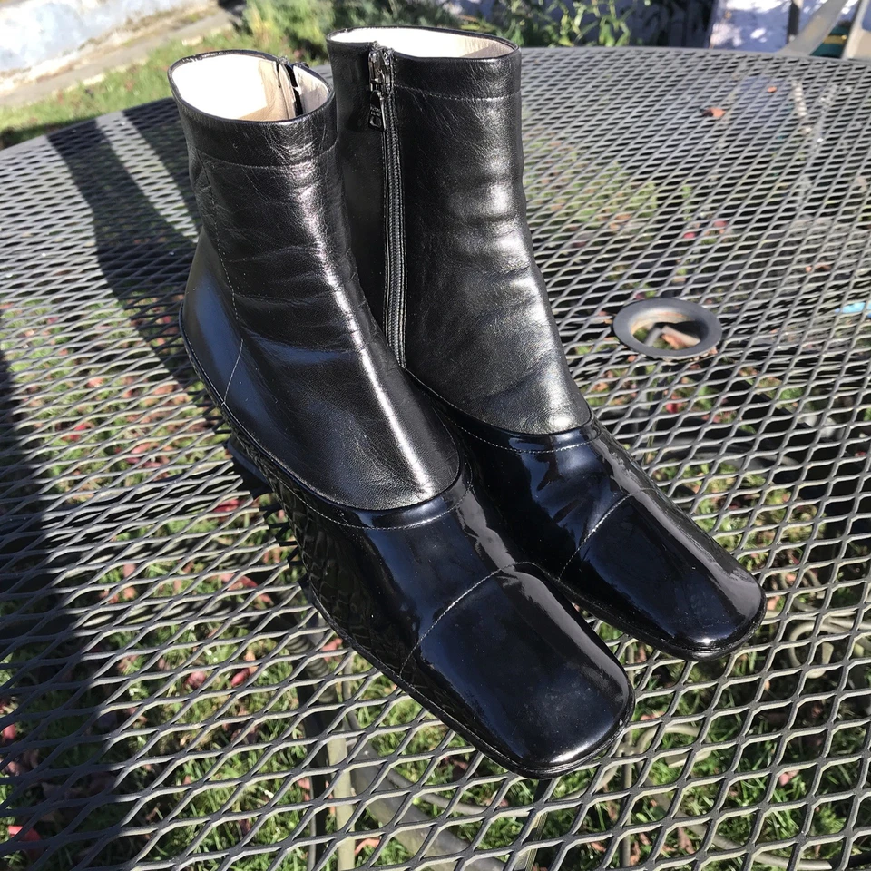 Botines Prada Vintage Mujer Puntera Cuadrada Negros Talla EU 37 US 7 Hechos en Italia Foto 2 de 4