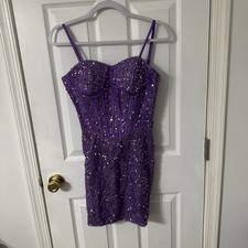 Purple Sequin Hoco Dress Special Occasion Dress New With Tags Mu Xiang Chen sz 0