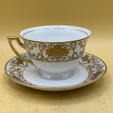 Coffee Cup And Saucer. Meito China From Japan. Crescent
