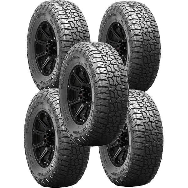 (QTY 5) LT225/75R16 Milestar Patagonia A/T Pro 115/112S LRE Black Wall Tires