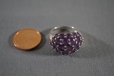 Beautiful Sterling Silver Amethyst Purple Ring Size 8 - 6 Grams