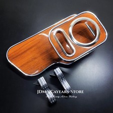 Jdm Chrome Wood Grain Luxury Drinks Cup Holder Car Driver Door Table Bar Counter