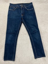 Nudie Jeans Mens 33 Lean Dean Blue Denim Dark...