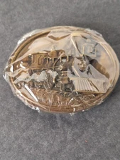 1984 Bergamot Brass Works Locomotive Train Belt Buckle Made In U.S.A.