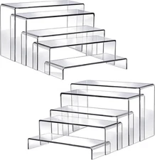 10pcs 2 Set Acrylic Risers for Display Clear Perfume Organizer Stands 