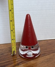Kosta Boda Glass Santa Noel Gnome Anna Eherner Paperweight Signed 4.5 Christmas