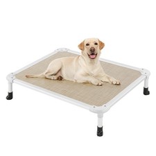 Chew Proof Elevated Dog Bed - Cooling Raised Pet Cot - Silver Aluminum Frame ...