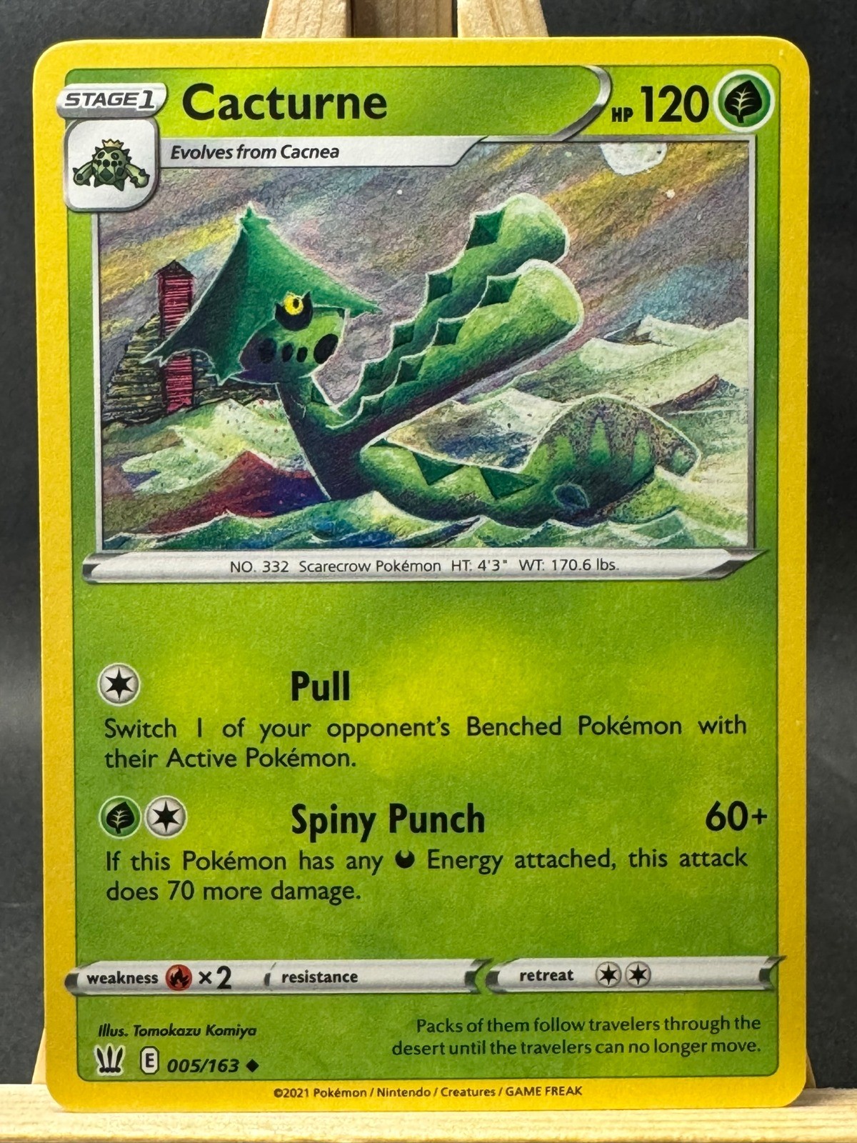 Cacturne Tomokazu Komiya Pokemon Trading Card Game SWSH Battle Styles 005/163 NM