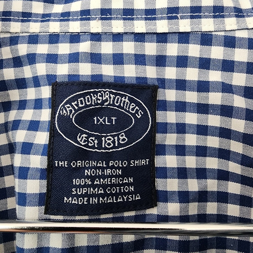 Brooks Brothers 1XLT Non-Iron Gingham Button Down Shirt Preppy Office wear Casua thumbnail 3