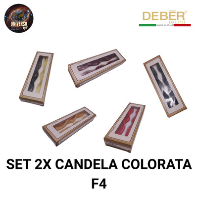Set 2x bunte Kerze, verschiedene Farben, F4 BERTONCINI (DEBER)