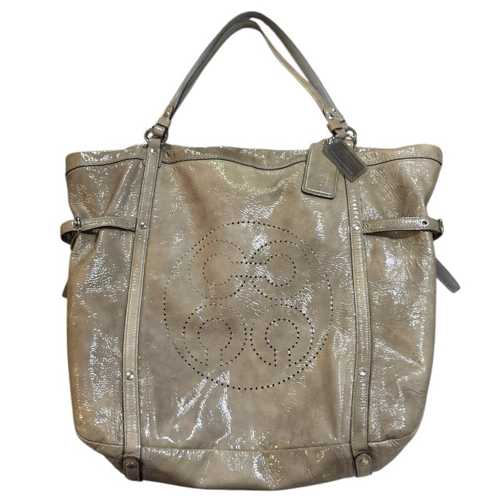 Coach Audrey 17063 Patent Leather Tote Y2K Glazed Leather Silver Hardware