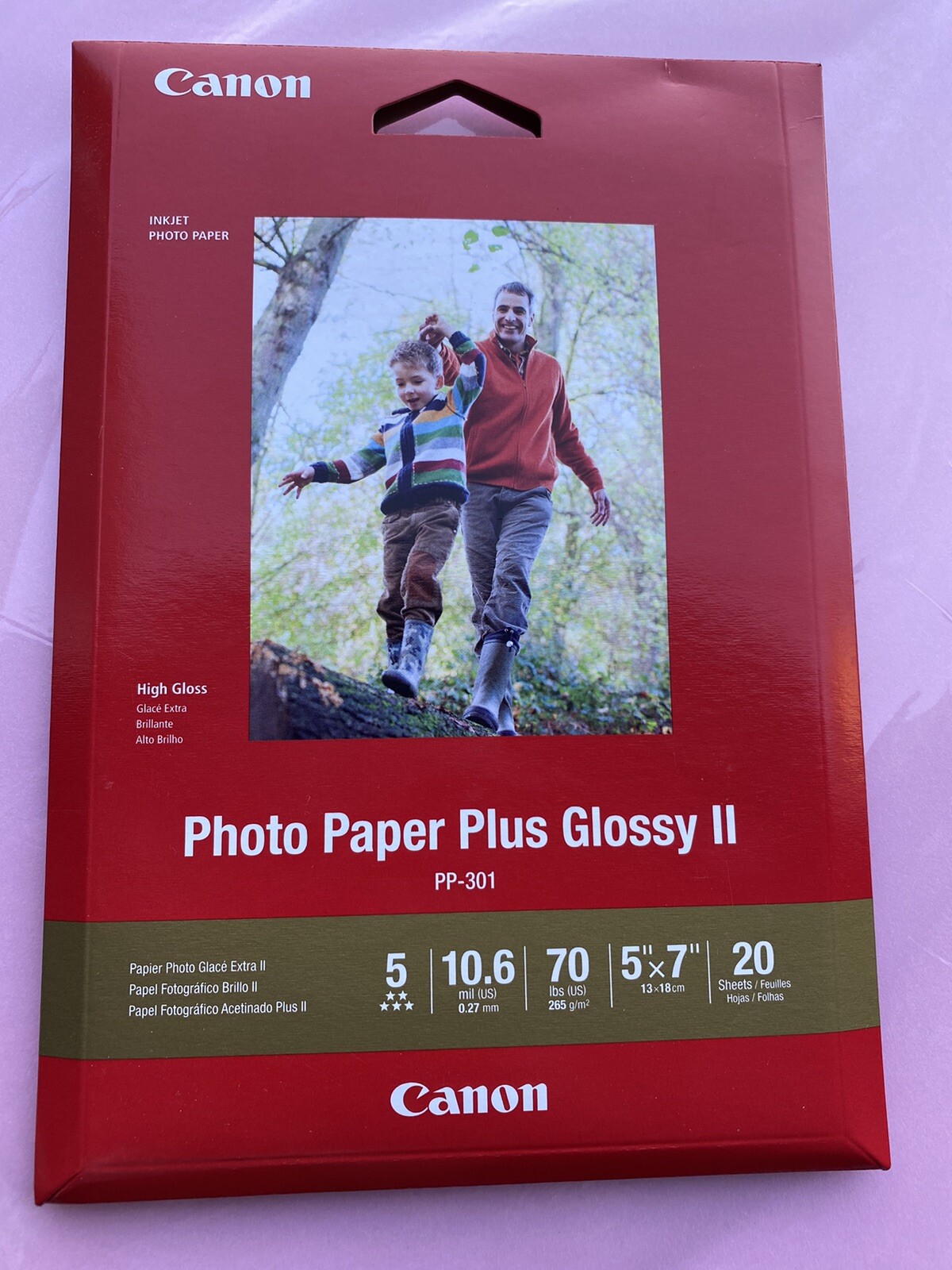 Canon Photo Paper Plus Glossy II 5" x 7" 20 Sheets 10.6 mil PP301 eBay