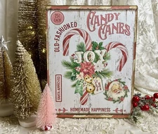 Candy Canes Joy,  Cute Christmas , Santa Approved,   Handcrafted Plaque / Sign