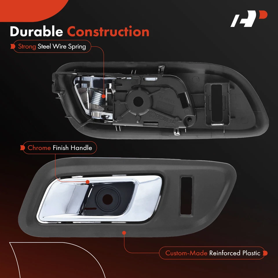 A-Premium 2x Manija de puerta interior delantera cromada negra para Ford Taurus 2010-2012 Foto 4 de 4