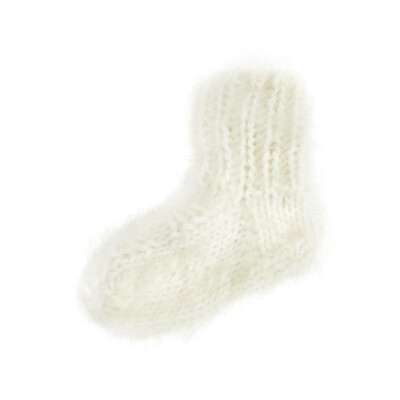 Kinder Wollsocken aus Ziegenflaum, Weiß, Größe 19 - 20 Ziegenwolle Wintersocken