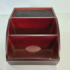 WOODEN PHONE/GLASSES CADDY/ BEDSIDE OR DESK HOLDER - 8" x 4.5"