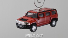 Red Hummer H3 SUV Truck 4x4 1/64 Custom Christmas Ornament Emblem SUT H1, H2