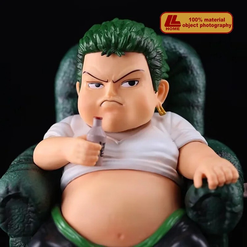 Anime OP Roronoa Zoro Fat Sit Sofa PVC Figure Statue Toy Gift desk