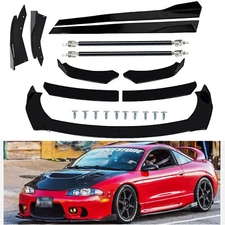Front Bumper Lip Spoiler Splitter For Mitsubishi Eclipse Strut Rod Gloss Black