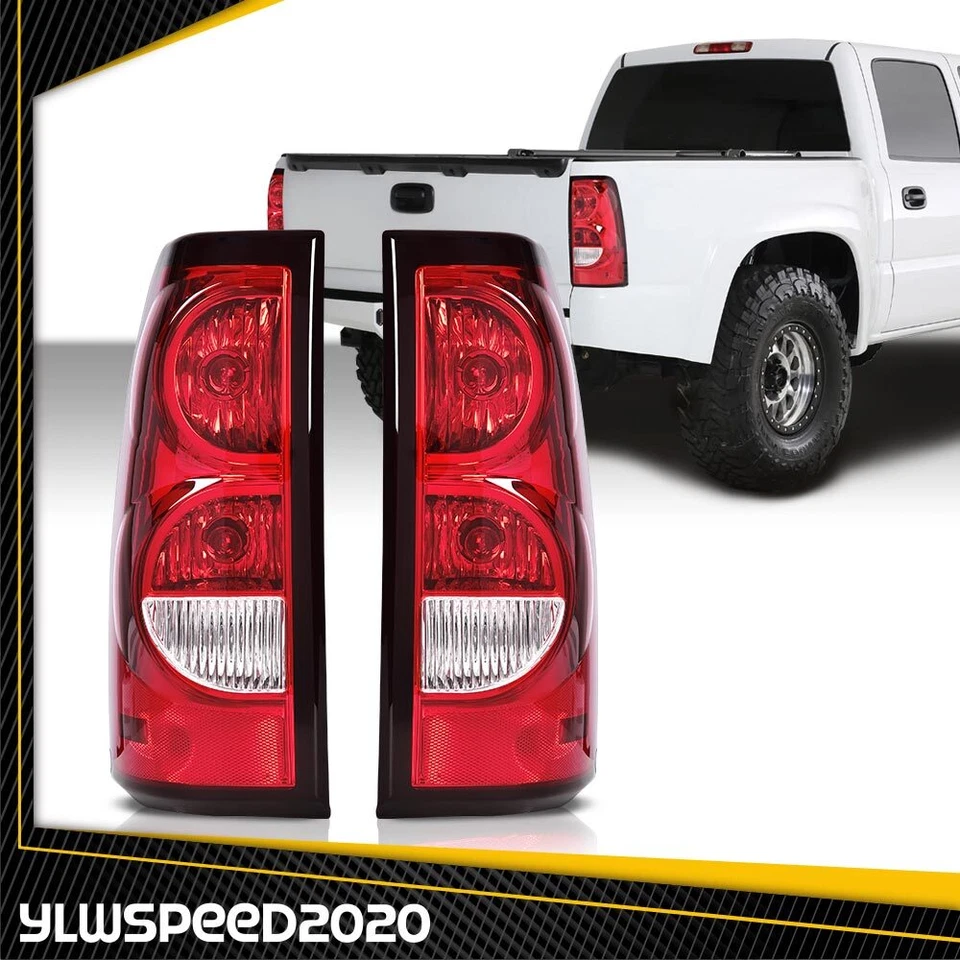 Pair Chrome Housing Headlights & Tail Light Fits 03-06 Chevy Silverado 1500 2500 - Image 4 of 4