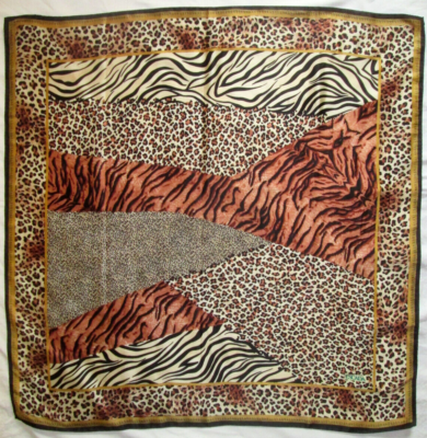 ESCADA BEAUTE Foulard coton TBEG vintage Scarf 46x46 cm
