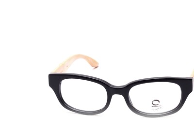  Schwarze Acetat Brille mit Holzbügeln EIGHT BELOW ZERO Mod. B-2000    D2