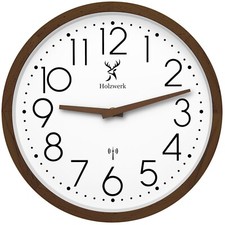 Holzwerk KRONBERG (FUNK) Holz Wanduhr, moderne 30 cm Ø Designer Funkwanduhr