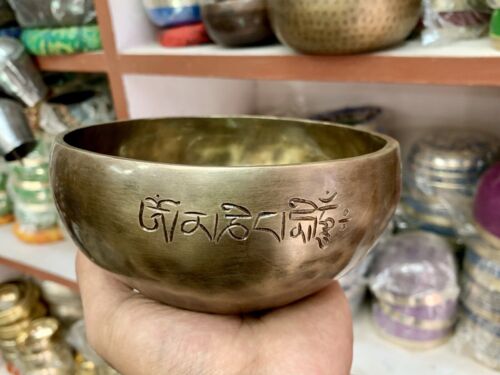 6” Tiger Antiques Full moon Singing Bowl-sound therapy,yoga Healing & Meditation - Picture 3 of 4
