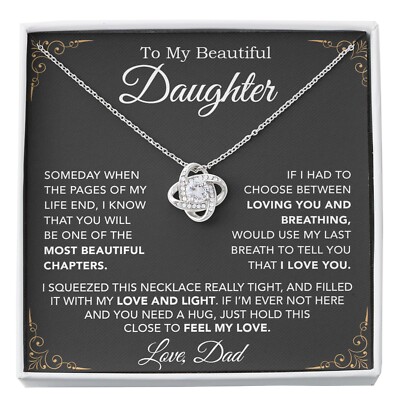 To My Daughter Necklace, Daughter Father Necklace, Daughter Gift From Dad