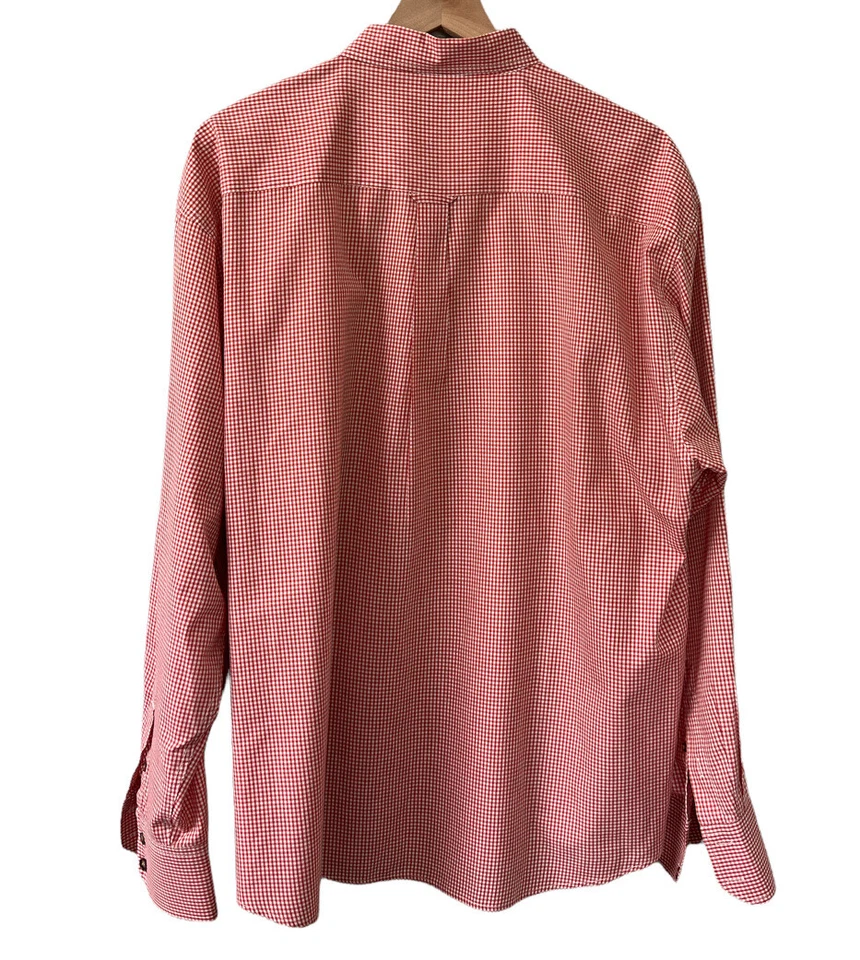 Michael Austin XL Men's Button Down Shirt Long Sleeve Stripe Cotton Blend Orange - Image 3 of 4