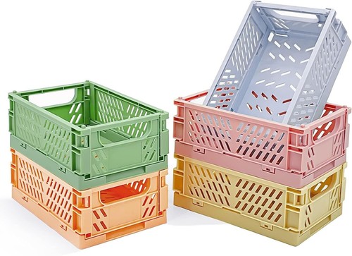 Mini Plastic Baskets For Organizing and Storage Collapsible Space Saving Crates - Picture 7 of 16